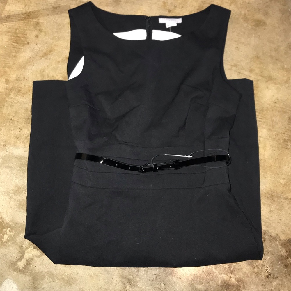 H&M Black Sheath Pencil Dress with Belt